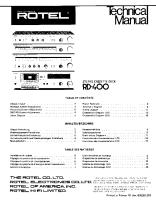 Rotel RD-400 - Technical manual 